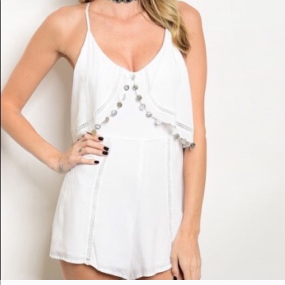 White Boho Romper - Picture 3 of 4